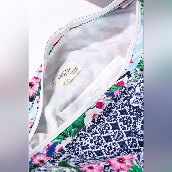 Boho Chic Beach Yoga Hobo Shoulder Bag - 100% Cotton - Floral & Ethnic Design - Picture 6 of 8